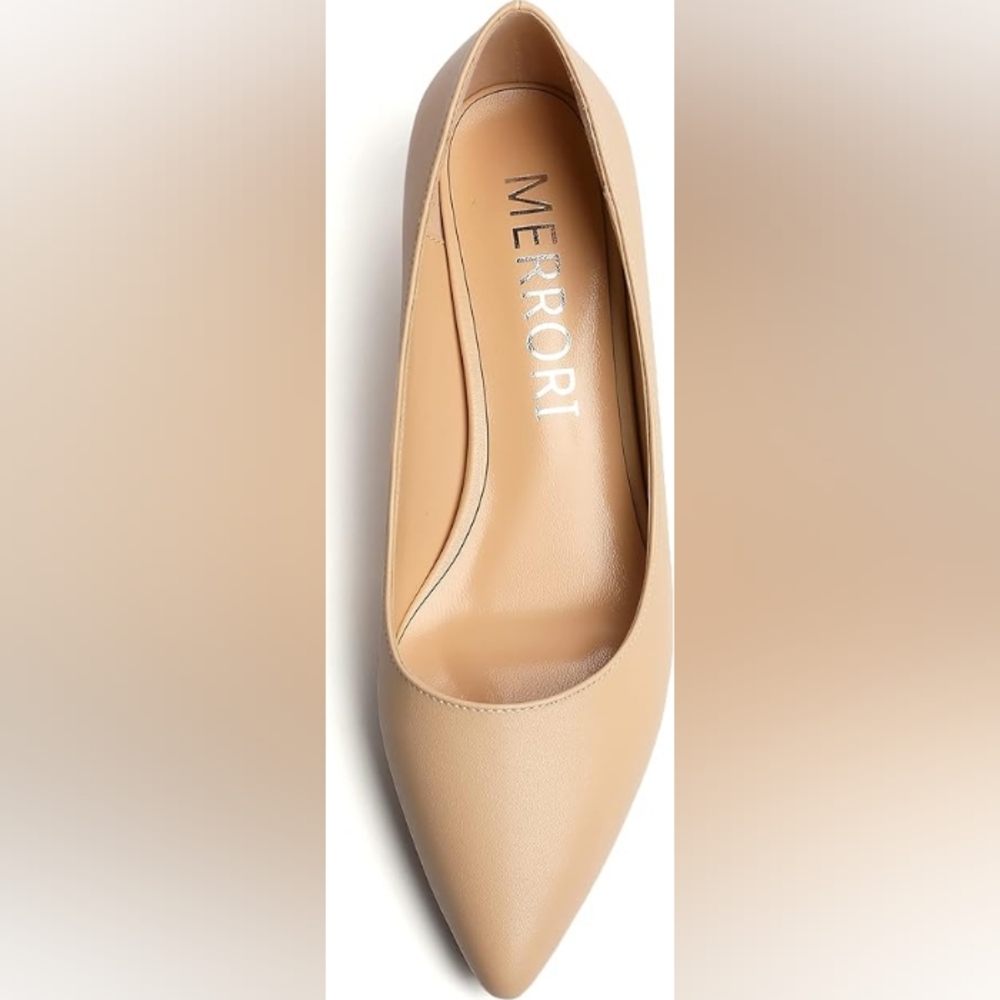BRAND NEW NWT Classic Pointed Toe Block Nude Neutral Kitten Heels 11